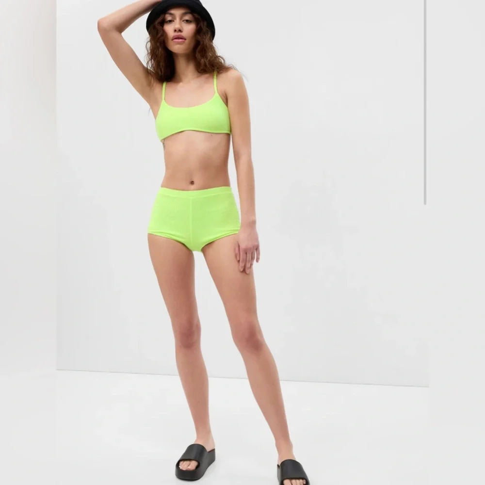 PROJECT GAP NWT Bikini‎ Top & Shorty Bikini Bottom SET - Neon Yellow